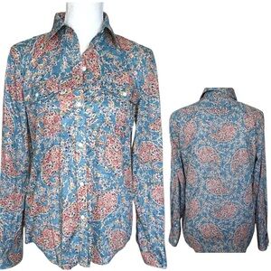 Vintage Ralph Lauren Jeans Co Western Style Button Up Shirt 90’s Denim Paisley